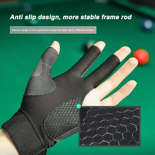 Open Finger Billiard Pool Gloves Polyester Billiard Gloves