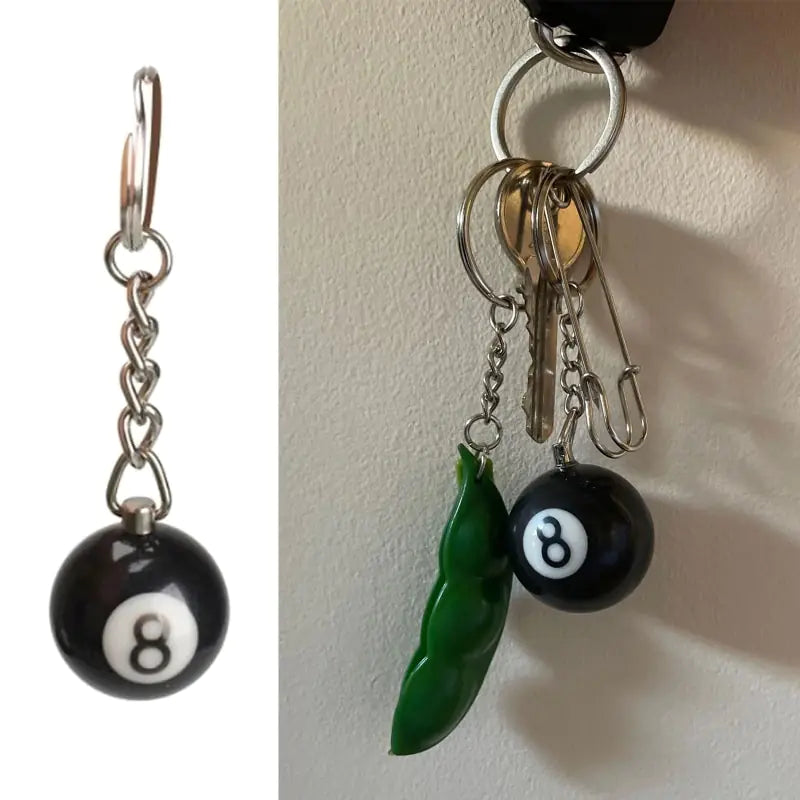 Eightball Billiard Pool Keychain